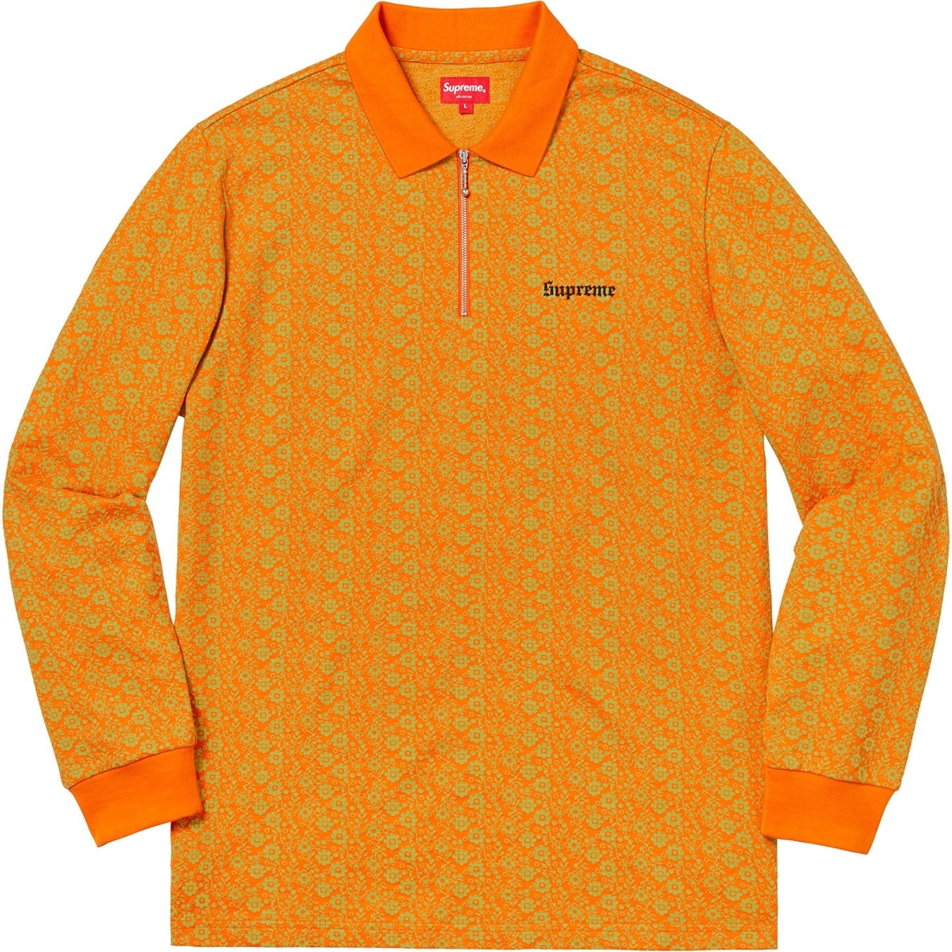 Floral Jacquard Zip L/S Polo view 3